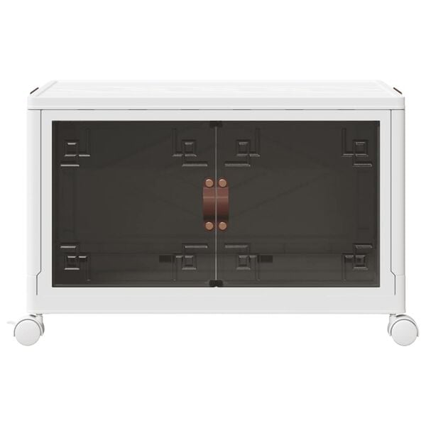 vidaXL Caixa de arrumação empilhável com rodas 75 L 64x40x41 cm