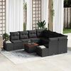 vidaXL Conjunto de Sof&aacute; de Jardim 9 pcs Preto Rattan Sint&eacute;tico