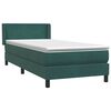 vidaXL Cama com molas/colch&atilde;o verde-escuro 80x220 cm veludo