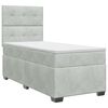 vidaXL Cama box spring com colch&atilde;o Cinzento-claro 90 x 190 cm Veludo