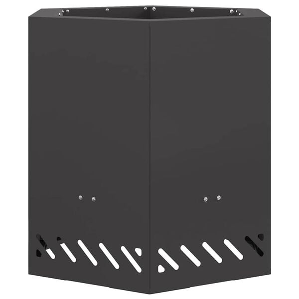 vidaXL Fogueira Sem Fuma&ccedil;a Preto 48 x 48 x 51 cm A&ccedil;o