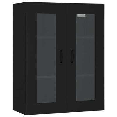 vidaXL Armário de parede suspenso 69,5x34x90 cm preto