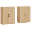 vidaXL Arm&aacute;rios de parede 2 pcs 69,5x34x90 cm carvalho sonoma