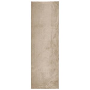 vidaXL Tapete pelo curto macio e lav&aacute;vel HUARTE 80x250 cm cor areia
