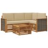 vidaXL Conjunto de Sof&aacute;s para Exterior 5 unid. Natural e Bege