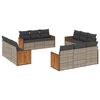 vidaXL 12 pcs conjunto de sof&aacute;s jardim c/ almofad&otilde;es vime PE cinzento