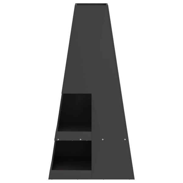 vidaXL Fire Pit Preto 50 x 50 x 100 cm Aço