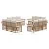 vidaXL Conjunto de Sof&aacute;s para Exterior 12 unid. Natural e Branco Creme
