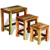 vidaXL Mesas de encastrar vintage 3 pcs madeira reciclada
