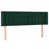 vidaXL Cabeceira de cama c/ abas tecido 147x16x78/88cm verde-escuro