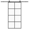 vidaXL Porta desliz. c/ conj. ferragens 102,5x205cm vidro ESG preto
