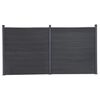 vidaXL Conjunto de pain&eacute;is de veda&ccedil;&atilde;o 353x186 cm WPC cinzento