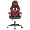 vidaXL Cadeira de gaming couro artificial preto e vermelho
