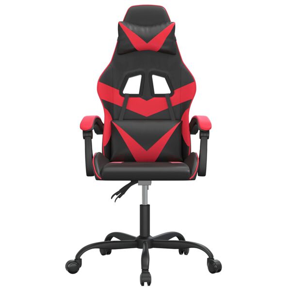 vidaXL Cadeira de gaming couro artificial preto e vermelho