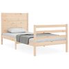 vidaXL Estrutura de cama com cabeceira 100x200 cm madeira maci&ccedil;a
