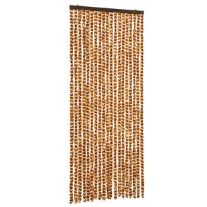 vidaXL Cortina anti-insetos 56x185 cm chenille ocre e branco
