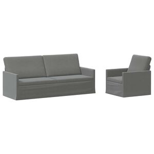 vidaXL Conjunto de Sof&aacute;s 2 pcs Cinzento-Escuro Veludo (V)
