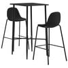 vidaXL 3 pcs conjunto de bar tecido preto