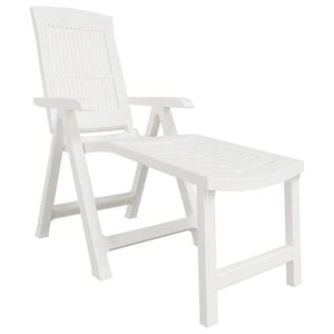 vidaXL Espregui&ccedil;adeira pl&aacute;stico branco