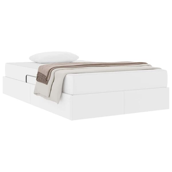 vidaXL Cama com arruma&ccedil;&atilde;o e colch&atilde;o com colch&atilde;o Branco 120 x 200 cm