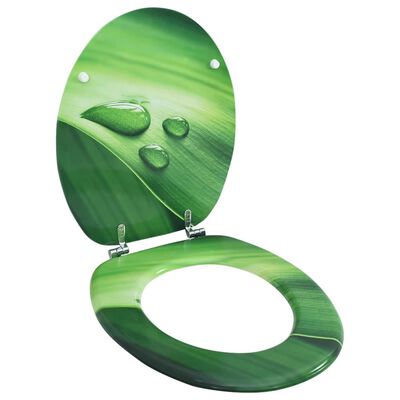 vidaXL Assento sanita c/ tampa MDF design gotas de água verde
