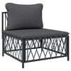 vidaXL 4 pcs conjunto lounge de jardim com almofadões aço antracite