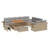 vidaXL Conjunto de Sof&aacute; de Jardim 13 unid. Bege vime PE
