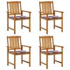 vidaXL Cadeiras de jardim c/ almofad&otilde;es 4 pcs madeira de ac&aacute;cia maci&ccedil;a