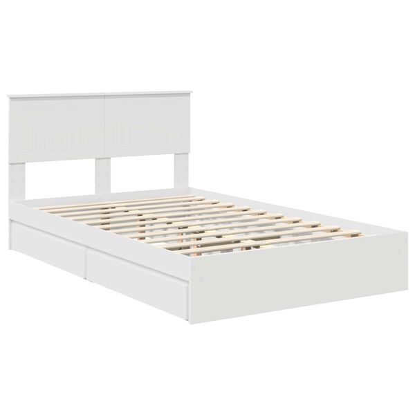 vidaXL Cama com Armazenamento Branco 120 x 190 cm Madeira processada