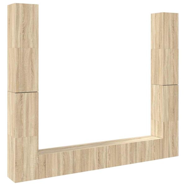 vidaXL 6pcs conjunto móveis de TV derivados de madeira carvalho sonoma