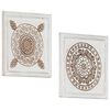 vidaXL Decora&ccedil;&atilde;o Art&iacute;stica 2 unid. 40 x 40 x 1,5 cm Marrom e Branco