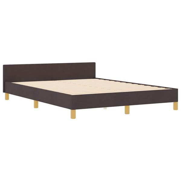 vidaXL Estrutura da Cama Castanho escuro 140 x 190 cm tecido