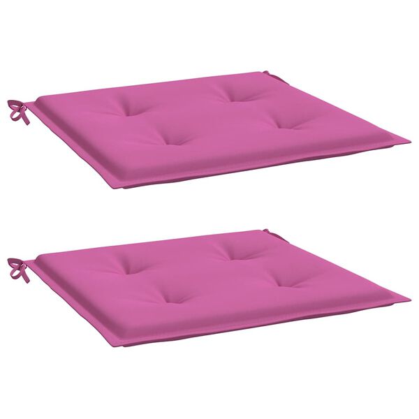 vidaXL Almofad&otilde;es p/ cadeira 2pcs 40x40x4cm tecido rosa