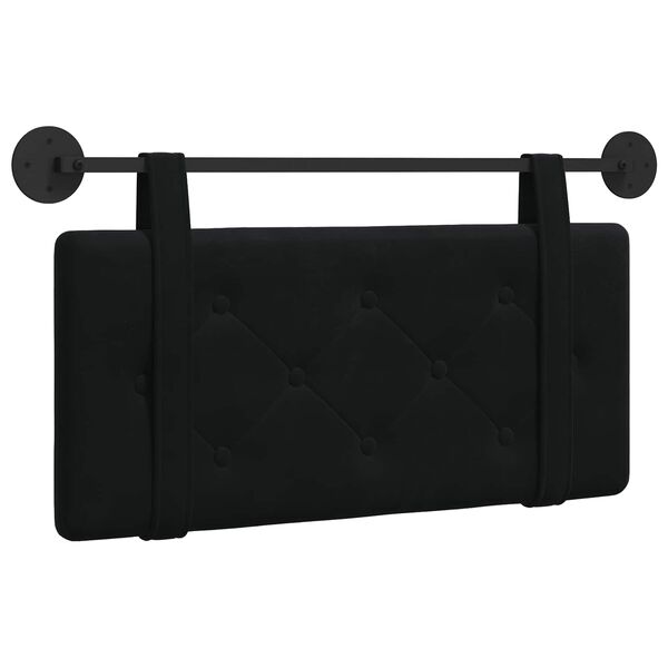 vidaXL Cabeceira Suspensa Preto 90 x 55 x 5 cm Veludo