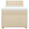 vidaXL Cama com molas/colchão 90x190 cm tecido cor creme