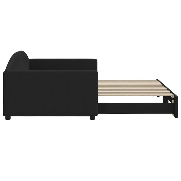 vidaXL Sof&aacute;-cama com gavet&atilde;o 100x200 cm tecido preto