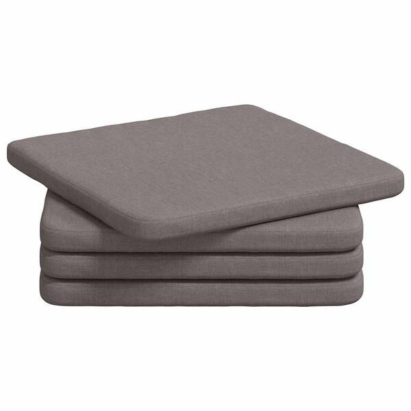 vidaXL Almofadas de Assento 4 pcs Cinzento-acastanhado 40 x 40 x 3 cm