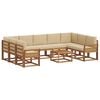 vidaXL Conjunto de Sof&aacute;s para Exterior 10 pcs Natural e Bege