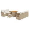 vidaXL Conjunto de Sof&aacute; de Jardim 10 unid. Bege vime PE