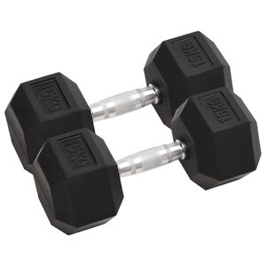 vidaXL Halteres 2 pcs 15 kg total ferro fundido