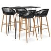 vidaXL 5 pcs conjunto de bar preto