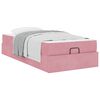 vidaXL Estrutura de cama com colch&atilde;o com colch&atilde;o 2 pcs Rosa Veludo