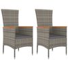 vidaXL Cadeiras de jardim c/ almofad&otilde;es 2 pcs vime PE cinzento