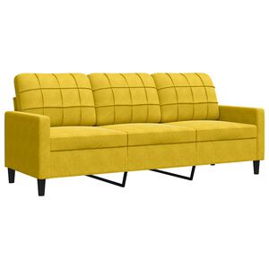 vidaXL Sof&aacute; de 3 lugares 180 cm veludo amarelo