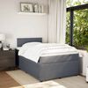 vidaXL Cama boxspring com colch&atilde;o 120x190 cm veludo cinzento-escuro
