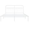 vidaXL Estrutura de cama com cabeceira 160x200 cm metal branco