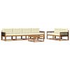 vidaXL Conjunto de Sof&aacute;s para Exterior 7 pcs Natural e Creme