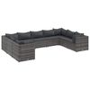 vidaXL 9 pcs conjunto lounge de jardim c/ almofad&otilde;es vime PE cinzento