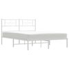 vidaXL Estrutura de cama com cabeceira 135x190 cm metal branco