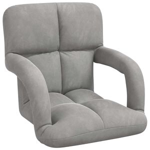 vidaXL Cadeira de ch&atilde;o ajust&aacute;vel Cinzento-claro Veludo